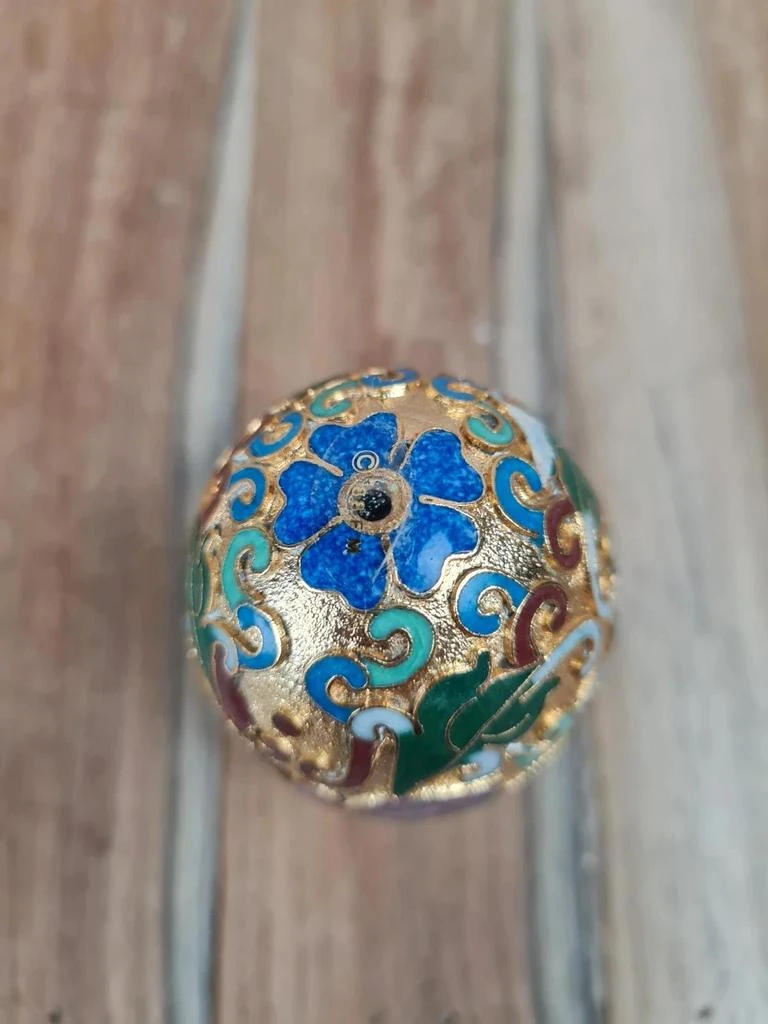 🥚 Ovo decorativo cloisonné dourado – 88fm vintage – photo 4